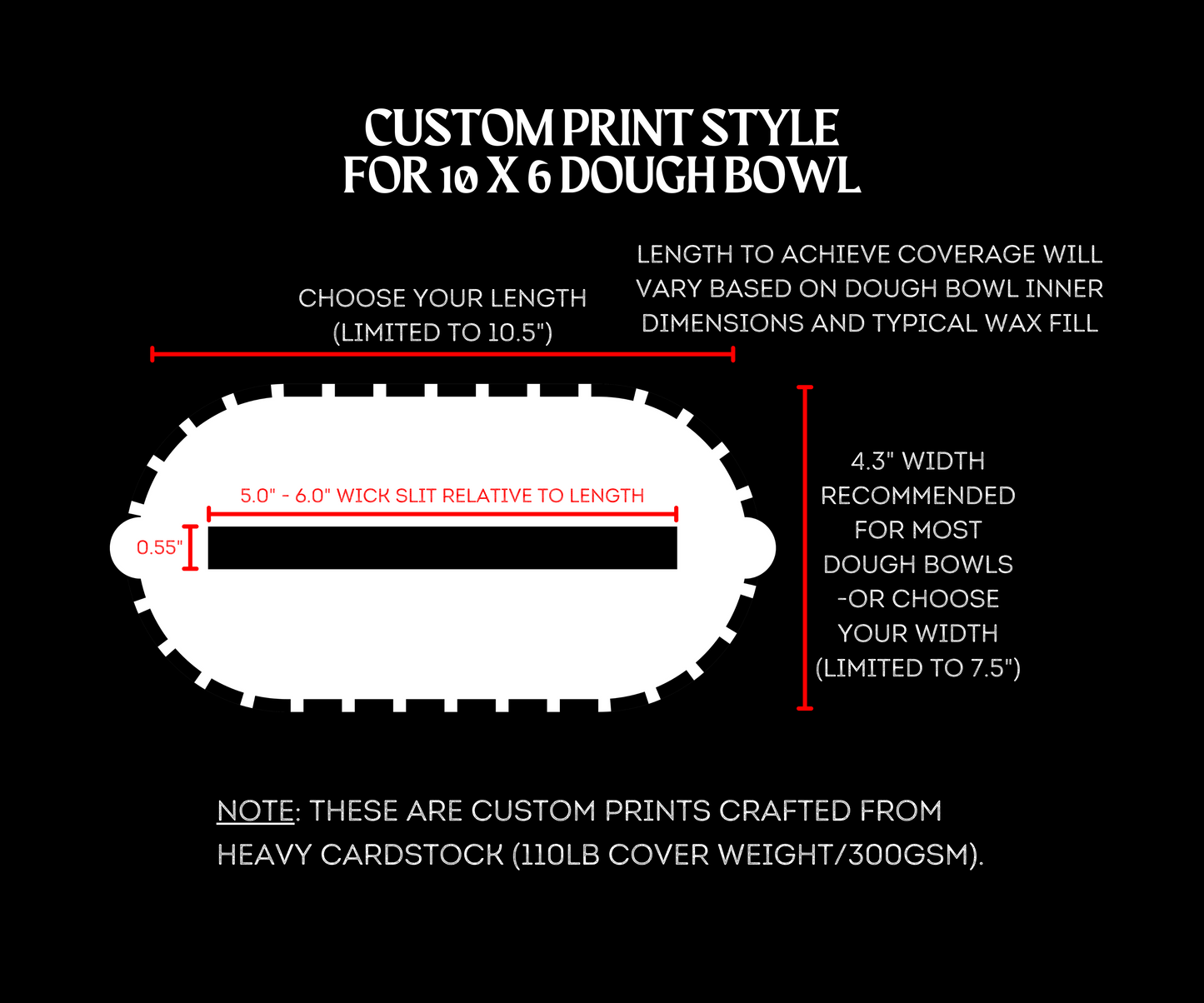 Custom Printed Candle Dust Covers - Dough Bowl